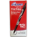 Caja X 12 Lapicero Retráctil 0.7mm TikTak GP115- Negro