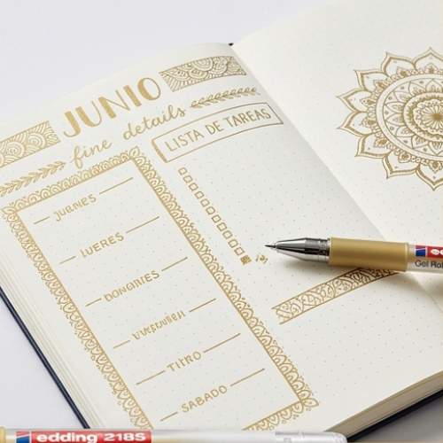 Lapicero de Gel Edding 2185 Color Dorado con Punta 0.7mm