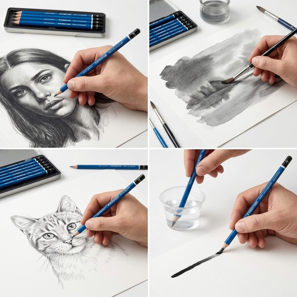Lápices Staedtler Mars Lumograph Acuarelables x5