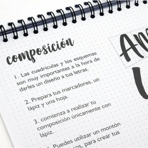 Libro lettering argollado 50 hojas Artisan Pasta Panafargo Composicion