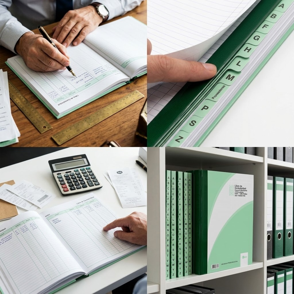 Libro de Contabilidad Taydem Marfil Boston con AZ 100 Folios Oficio | Libro Contable, Registro Contable y Libro de Cuentas