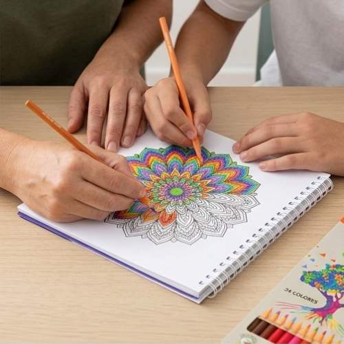 Libro de Mándalas mas caja de colores, marca Artisan - 2