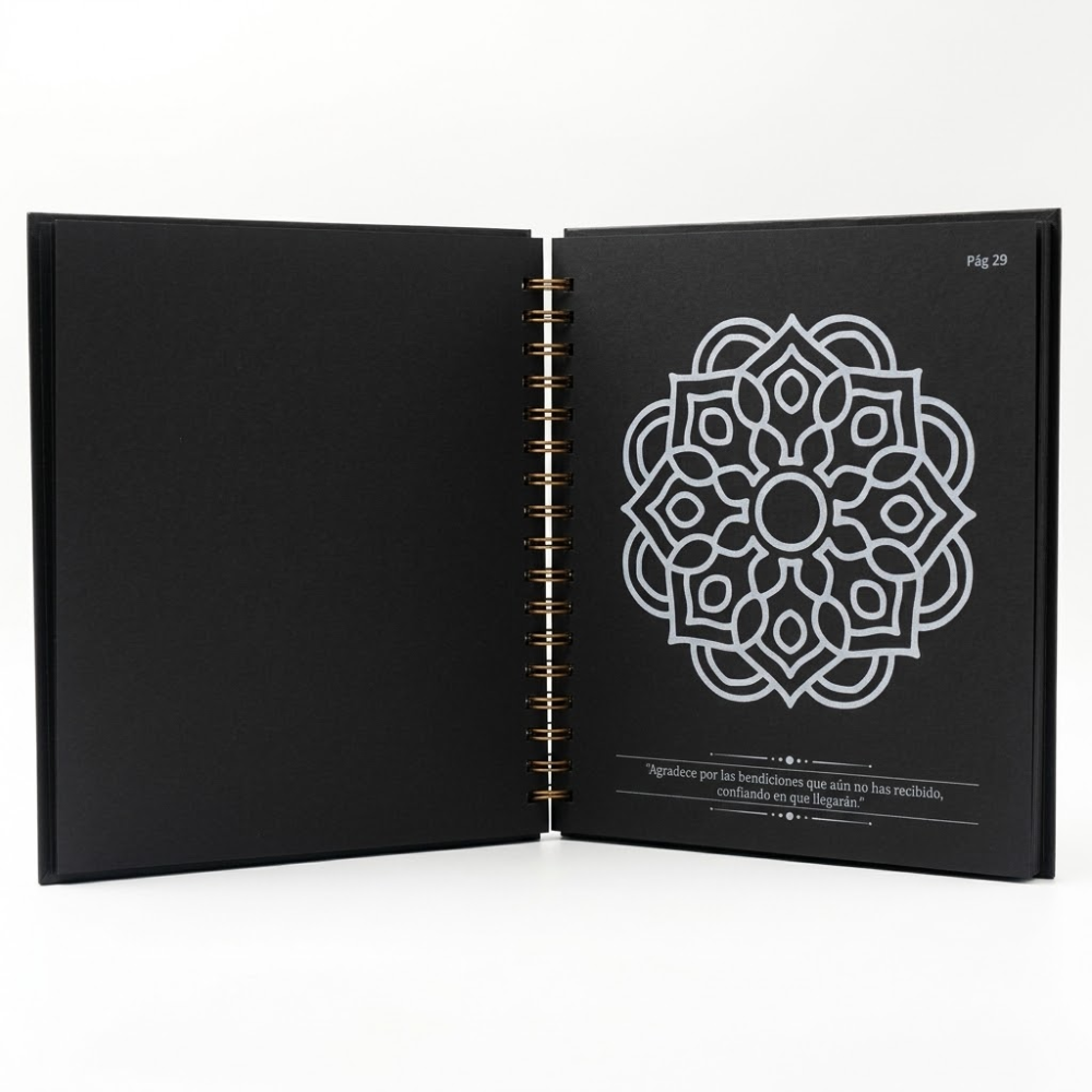 Mandala book plus box of colors, Artisan brand - Black + Metallics
