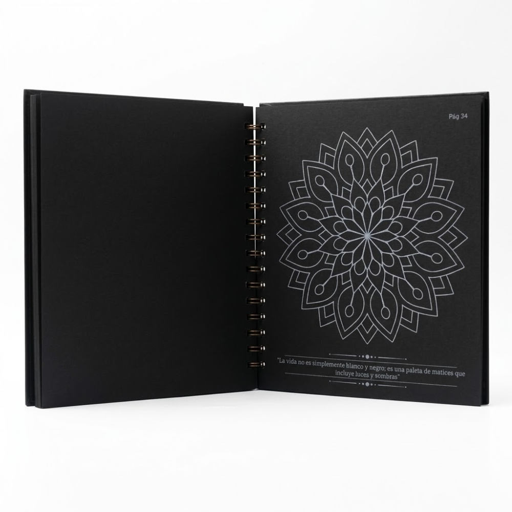Mandalas book plus box of colors, brand Artisan - Black + Pastel