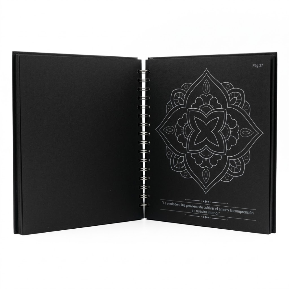 Mandalas book plus box of colors, brand Artisan - Black + Pastel