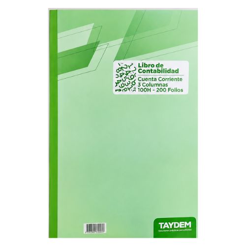 Taydem 3-Column 100-Sheet (200-Page) Hardcover Accounting Ledger