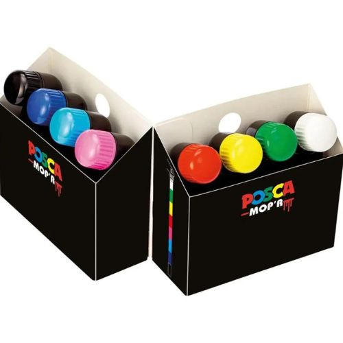 Marcadores Posca Mop Ergonomico X 8 Colores Clasicos