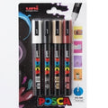 Estuche de 4 Marcadores POSCA PC-5M – Selección Rojo Rubi y Tonos Profesionales