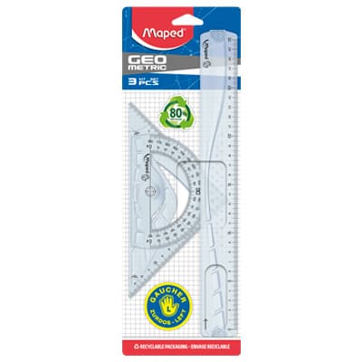 Juego geométrico Maped para zurdos x 3 piezas, 30 cm, referencia 897118