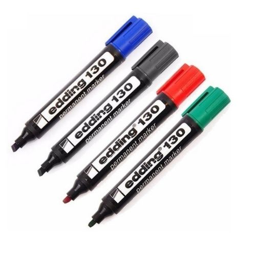 Marcador Edding 130 Permanente De Varios Colores Muestra Los 4 Sin Tapa