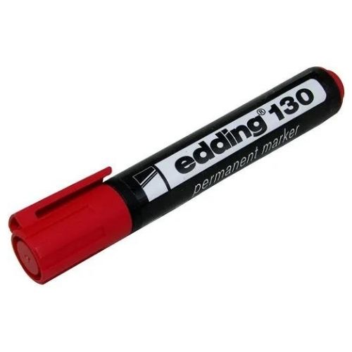 Marcador Edding 130 Permanente De Varios Colores Rojo Con Tapa