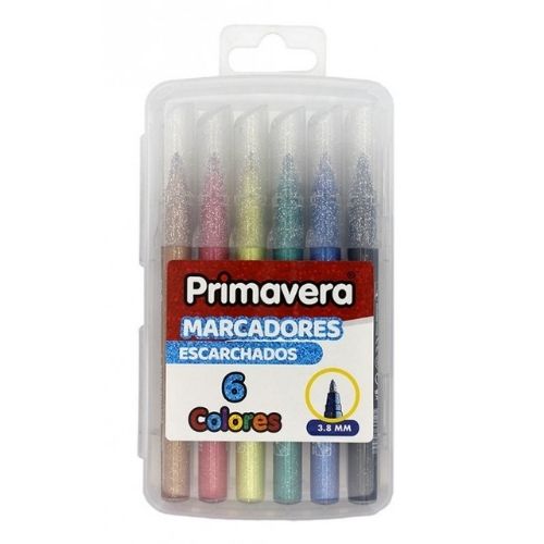 Marcador Escarchado x 6 Primavera Punta 38 mm Dentro Del Empaque
