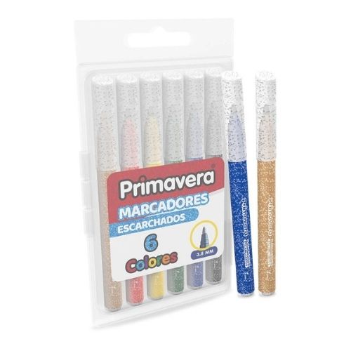 Marcador Escarchado x 6 Primavera Punta 38 mm Paquete Con Dos Afuera