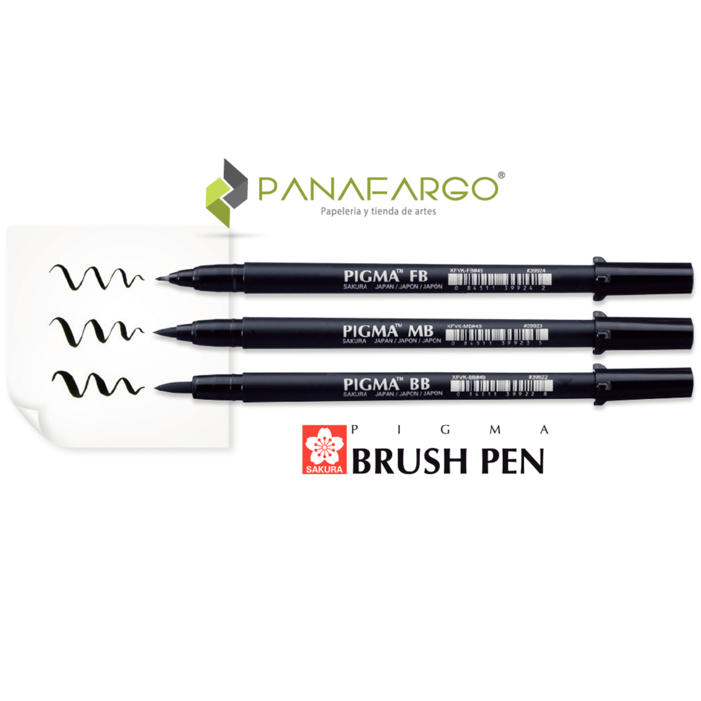Marcador punta pincel pigma diferentes tamanos