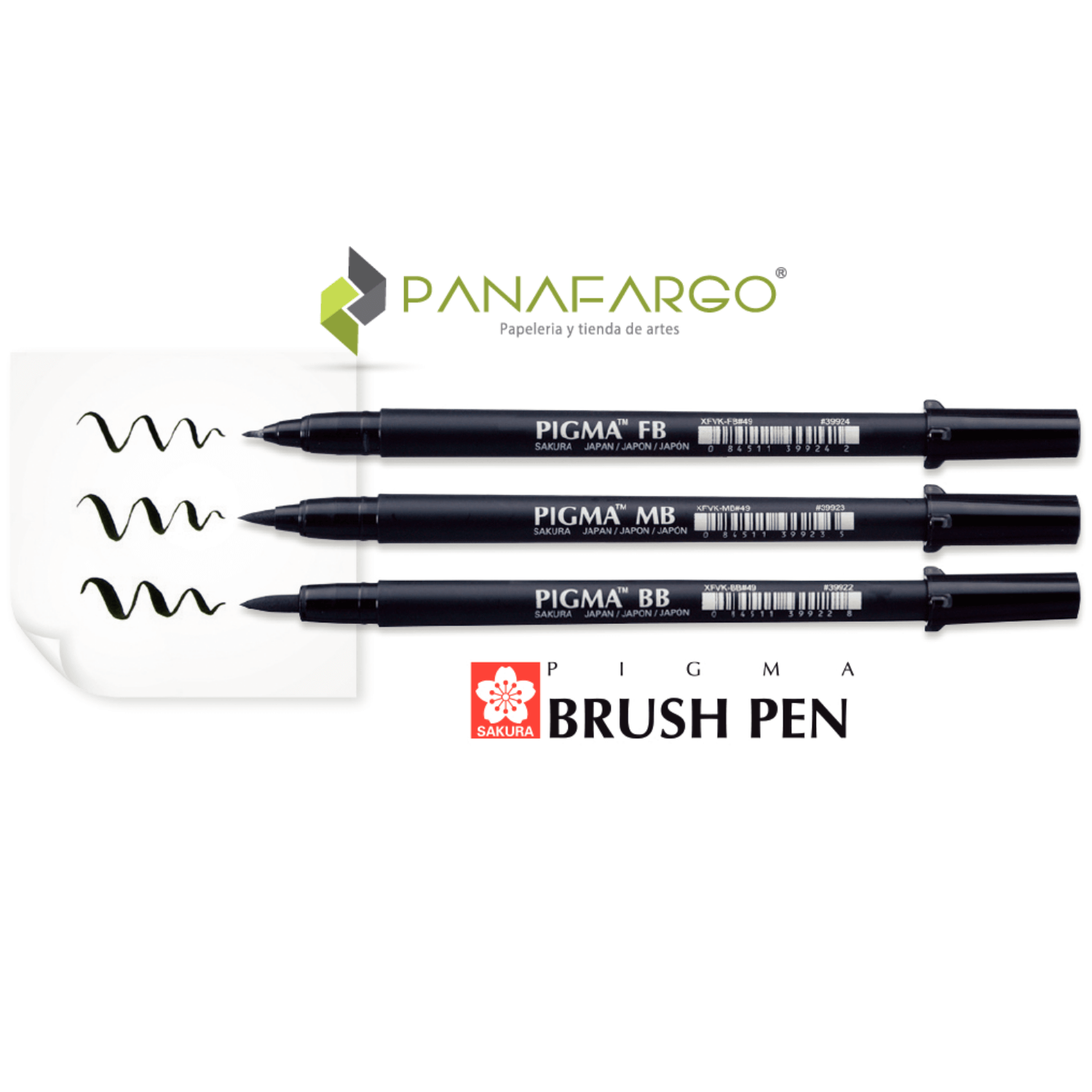 Marcador punta pincel pigma diferentes tamanos