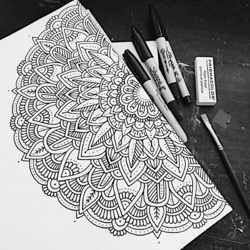 Marcador sharpie Punta Fina En cualquier color Negro Mandala Hecho