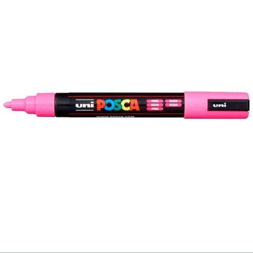 Marcador Acrílico Uni Posca PC-5M Rosa (Pink - 13) - Punta Media Multisuperficie Base de Agua