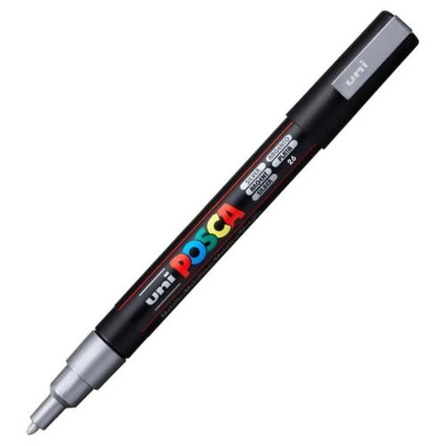 Marcador Posca PC-3M Punta Fina Plata Metálico (26) 0.9 - 1.3 mm
