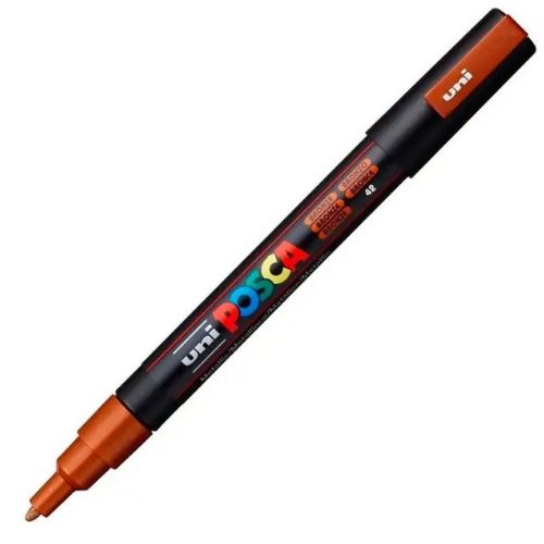 Marcador Posca PC-3M Punta Fina (0.9 - 1.3 mm) - Color Bronce (42)