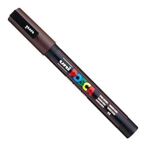 Marcador Posca PC-3M Punta Fina (0.9 - 1.3 mm) - Color Marrón Oscuro (22)