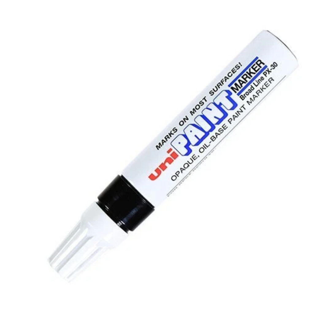 Marcador de Pintura Industrial Uni Paint PX-30 Negro Punta Biselada 4.0 - 8.5 mm
