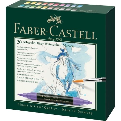 Marcadores Doble Punta Faber Castell Albrecht Durer Watercolor Caja De 20
