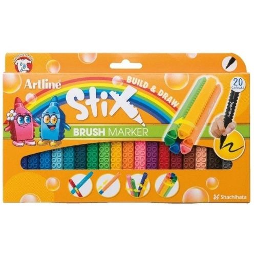 Marcadores Stix Artline Brush Marker X20 Surtidos Presentacion En La Caja