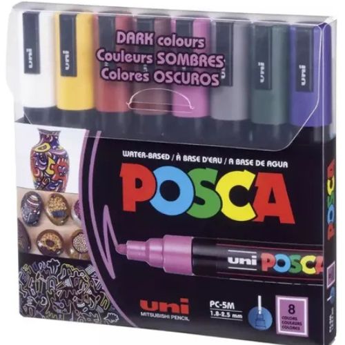 Posca Marker Dark Tones x 8 (Dark) PC-1M