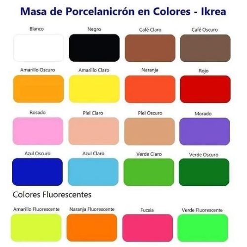 Masa Blanca O Porcelanicron De 500 Grs Colores