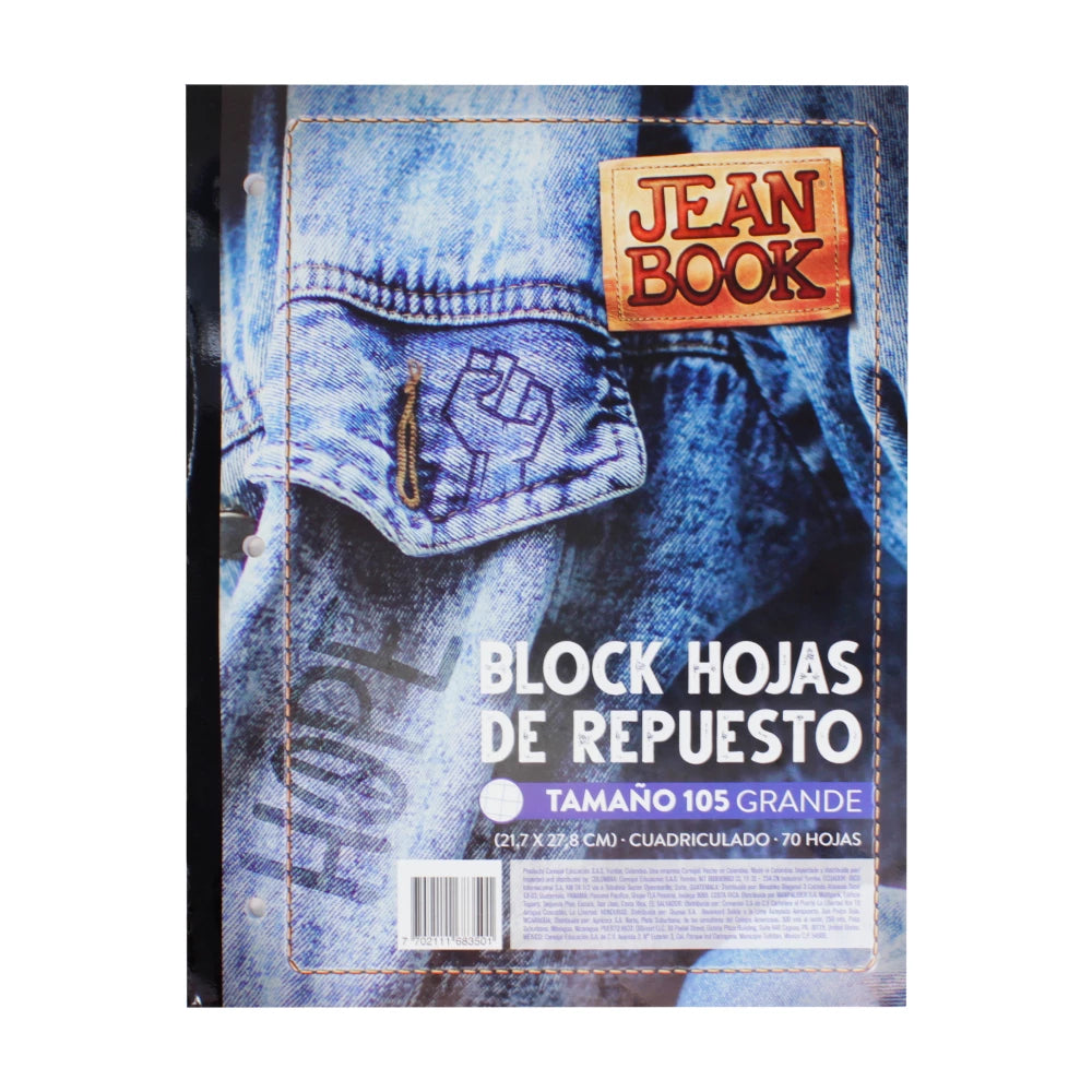 Norma block de repuesto jean book carta cuadriculado