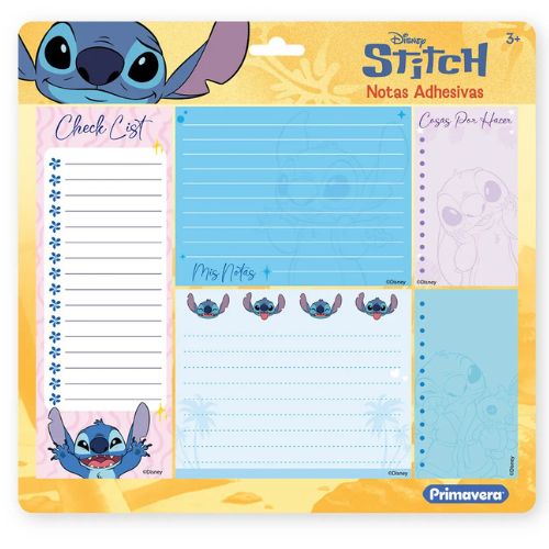 Notas Adhesivas Stitch de Disney con Checklist y Bloc Organizador Escolar