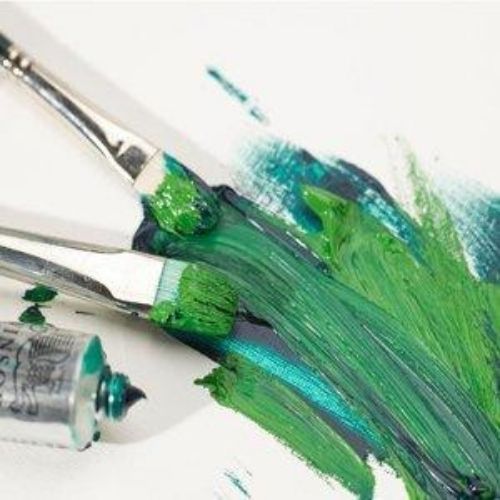 Oleo Winton De 200ml y 37ml En Todos Los Colores Muestra De Los Colores Pintando Con Verde