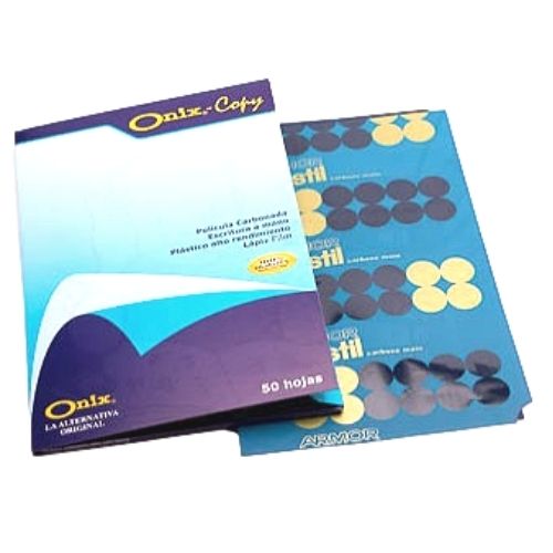 Papel Onix Pelicula Carbonada De Tamano Oficio Y Carta X50 Hojas Portada