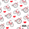 Papel arte estampado biciletas rojas