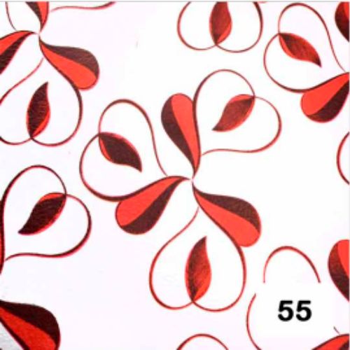 Papel arte estampado corazones hojas rojas