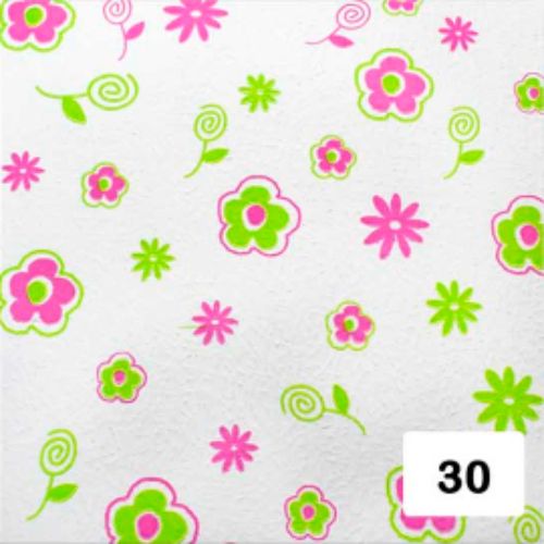 Papel arte estampado flores fluorescentes