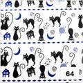 Papel arte estampado gatos casa luna
