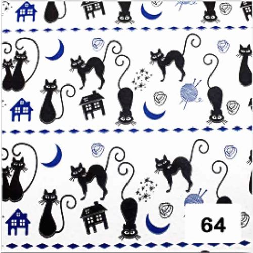 Papel arte estampado gatos casa luna