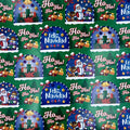Papel regalo feliz navidad arco decorativo