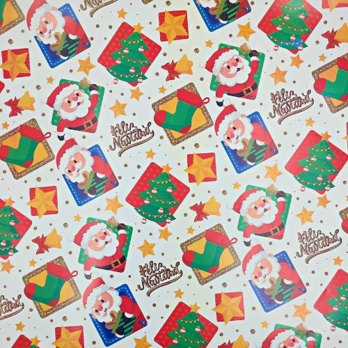 Papel regalo feliz navidad botas