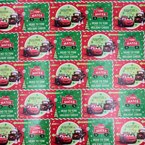 Papel regalo feliz navidad cars