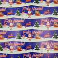 Papel regalo feliz navidad papa noel trineo