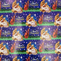 Papel regalo feliz navidad sagrada familia fondo cielo