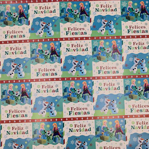 Papel regalo frozen feliz navidad