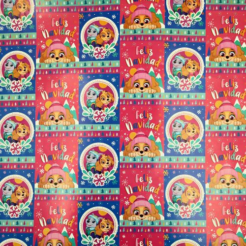 Papel regalo perros feliz navidad