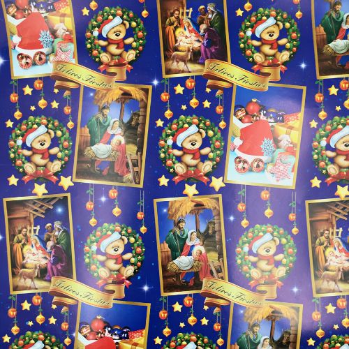 Papel regalo sagrada familia navidad