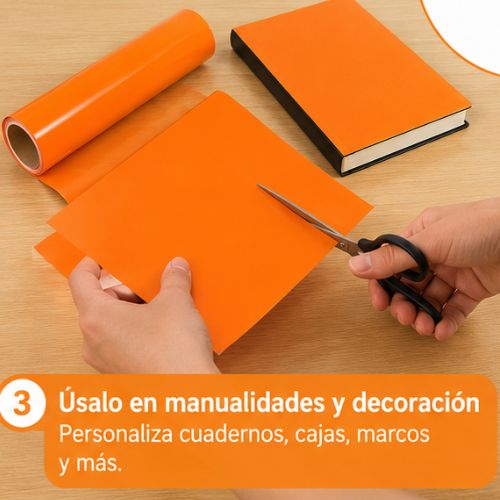 Papel Tipo Contact De Colores - 3 Metros Naranja