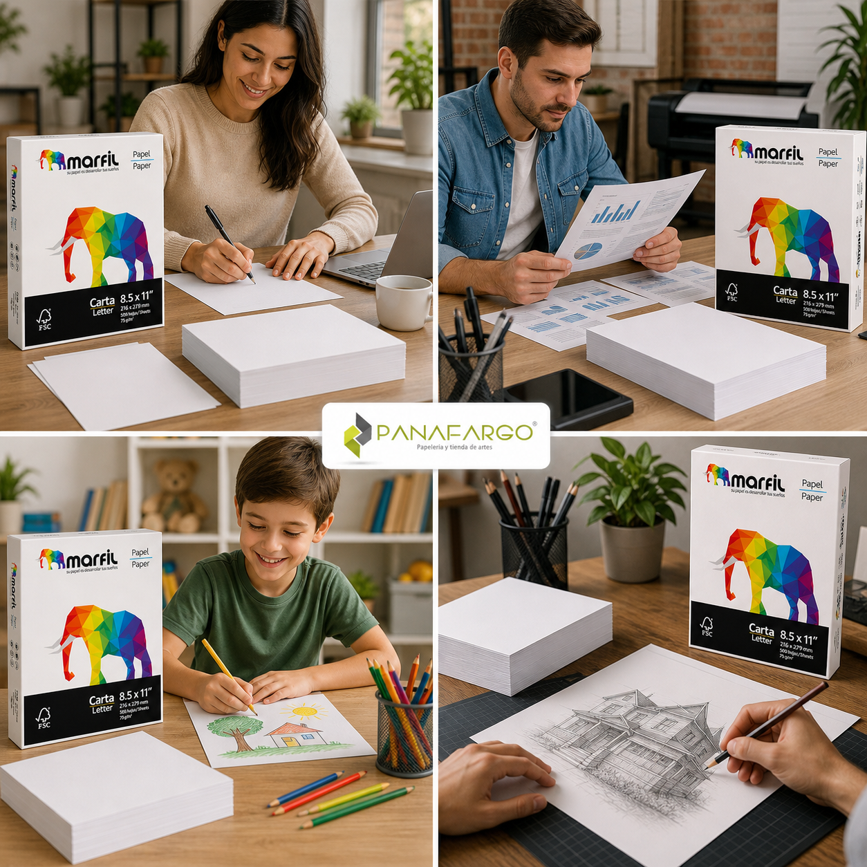 Resma de Papel Fotocopiadora Marfil 1/2 Carta 75 g/m² x 500 Hojas