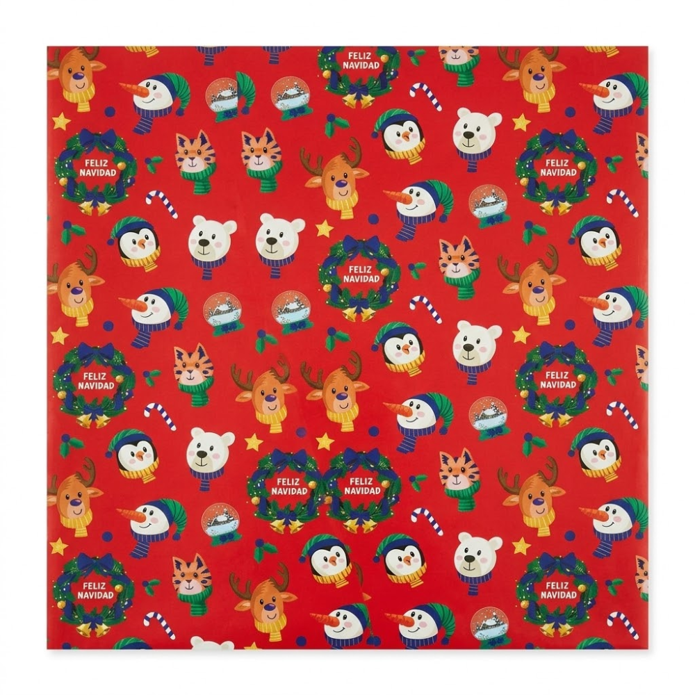 Papel de Regalo Navideño 70x50 Imágen caritas | Primavera
