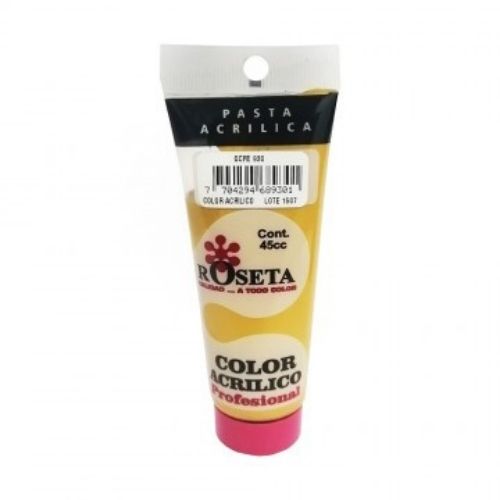 Pasta Acrilica En Tubo Roseta De 100cc Y 45cc En Todos Los Colores Amarillo De 45cc